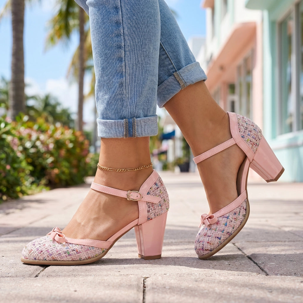 Pink Aria Vance Block Heels 1