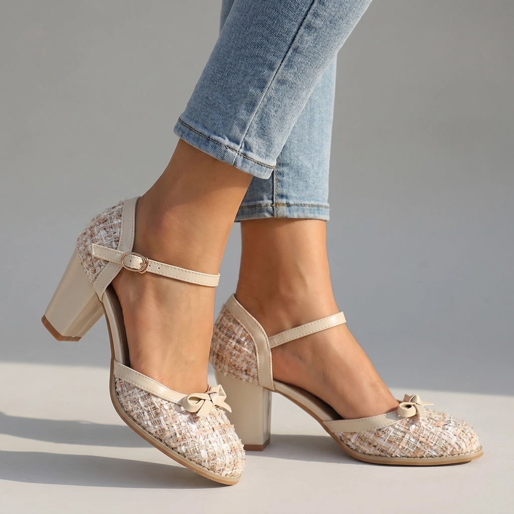 Beige Aria Vance Block Heels 1