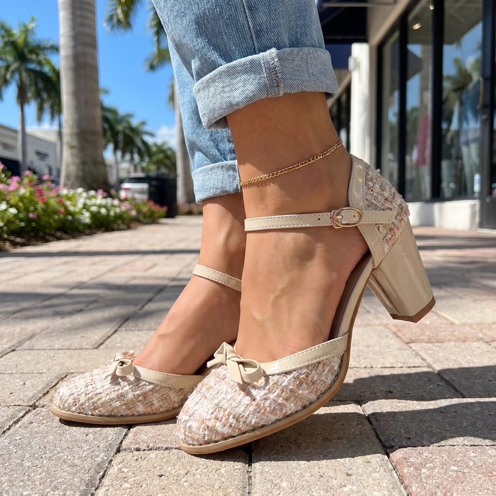 Beige Aria Vance Block Heels 2