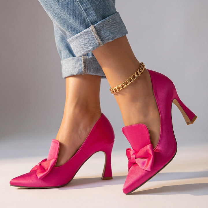 Rose Sienna Rose Satin Pumps 2