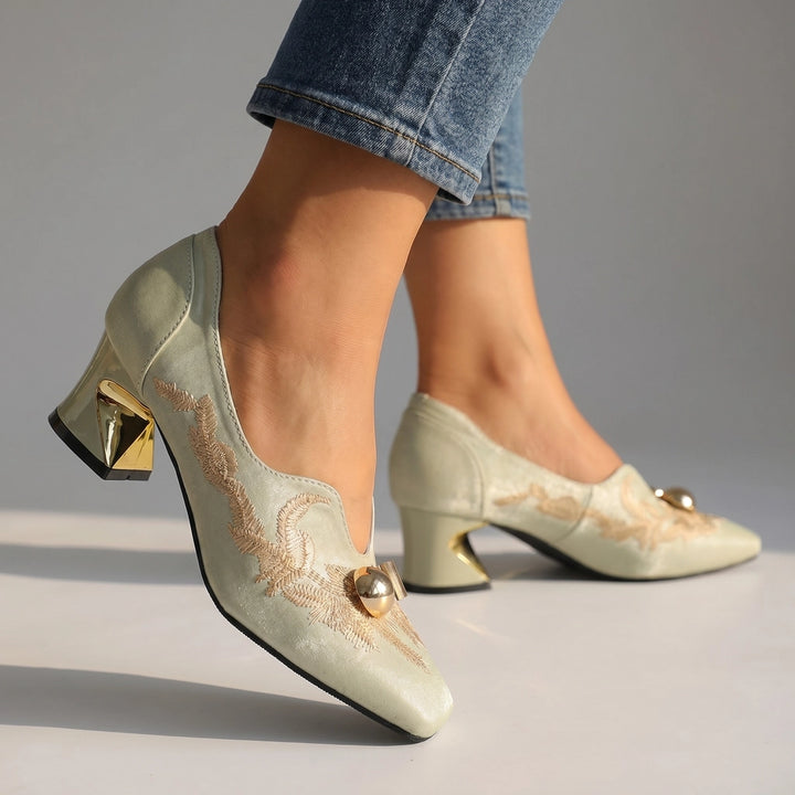 Light Green Sheridan Velvet Pumps 1