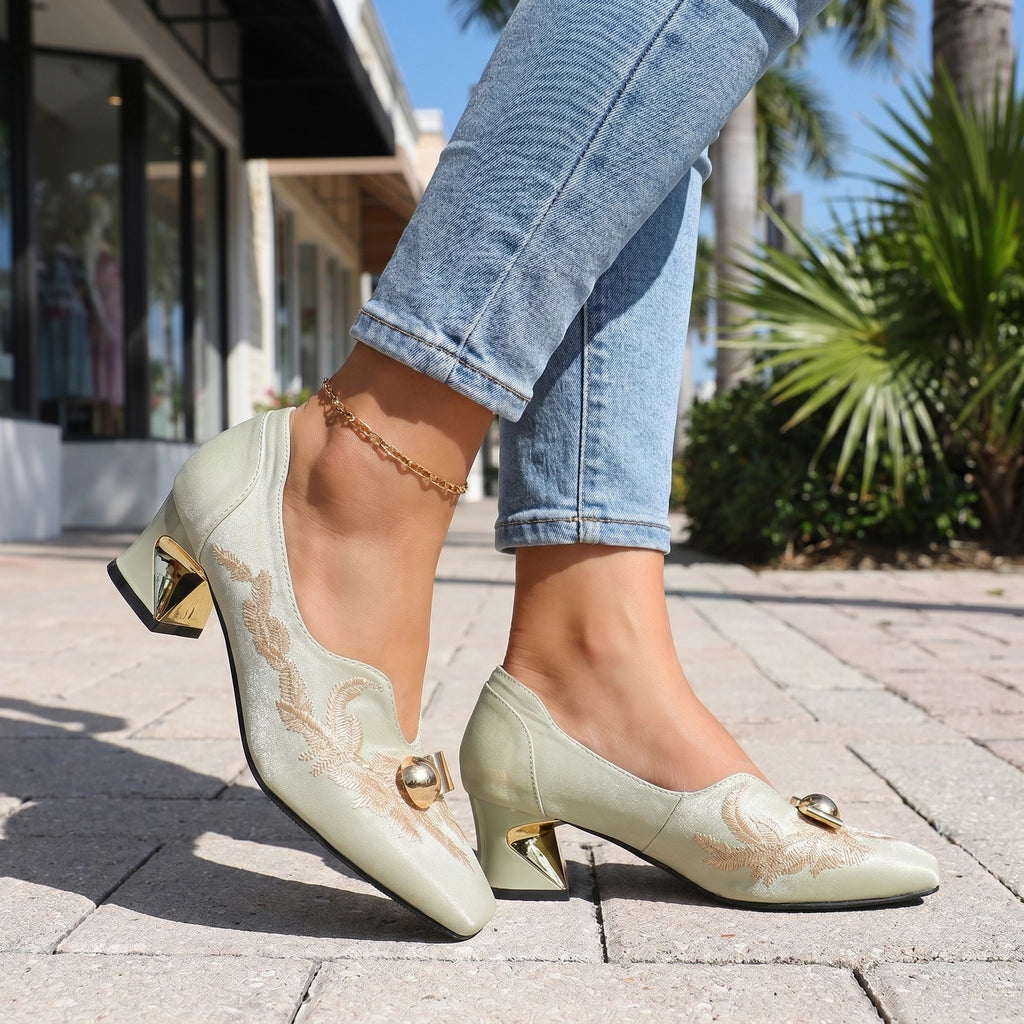 Light Green Sheridan Velvet Pumps 3