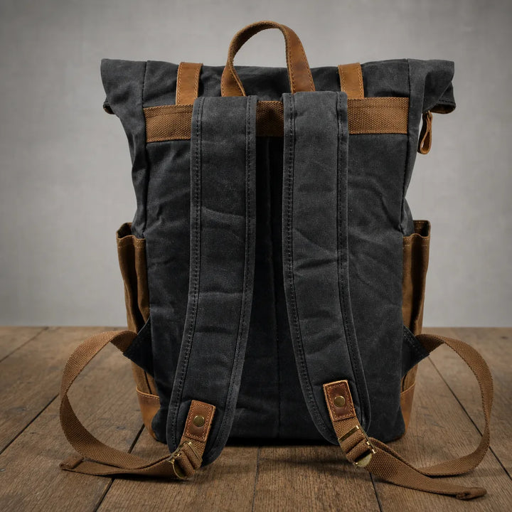 Men's Gray Barclay Waxed Canvas Backpack