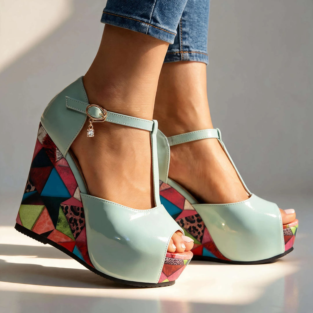 Womens chunky colorful platform heel white miami (3.png