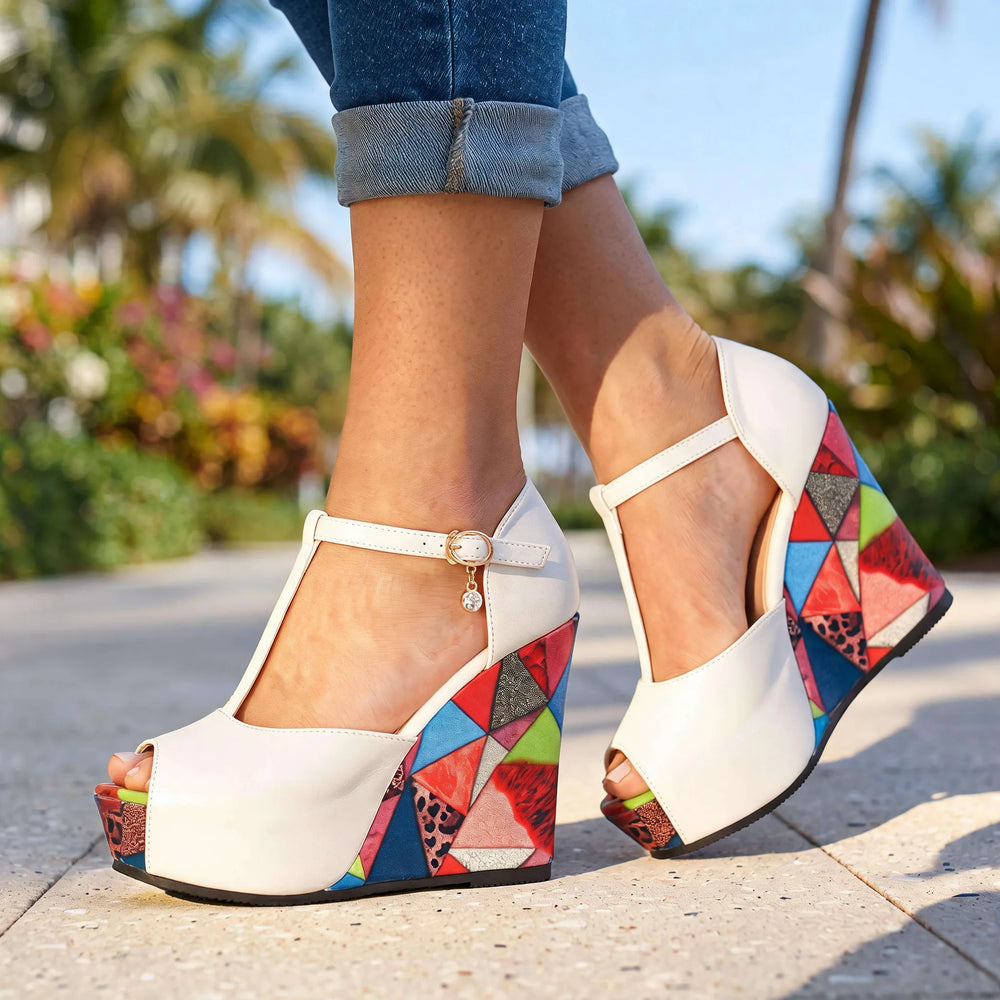 Womens chunky colorful platform heel white miami (2).png