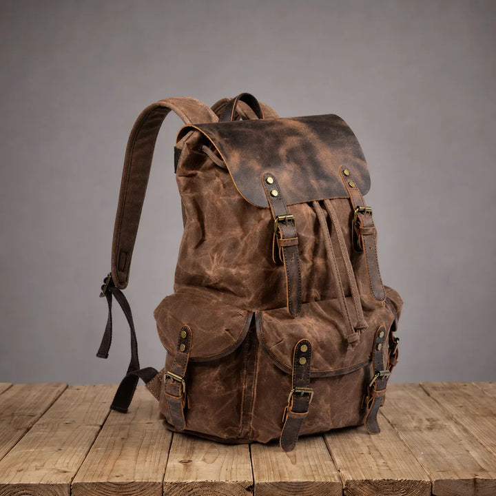Men's Brown Colvin Canvas Drawstring Backpack