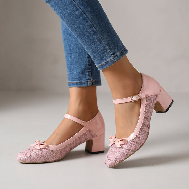 Elara Vance Mary Janes - Color:Pink;Size:35