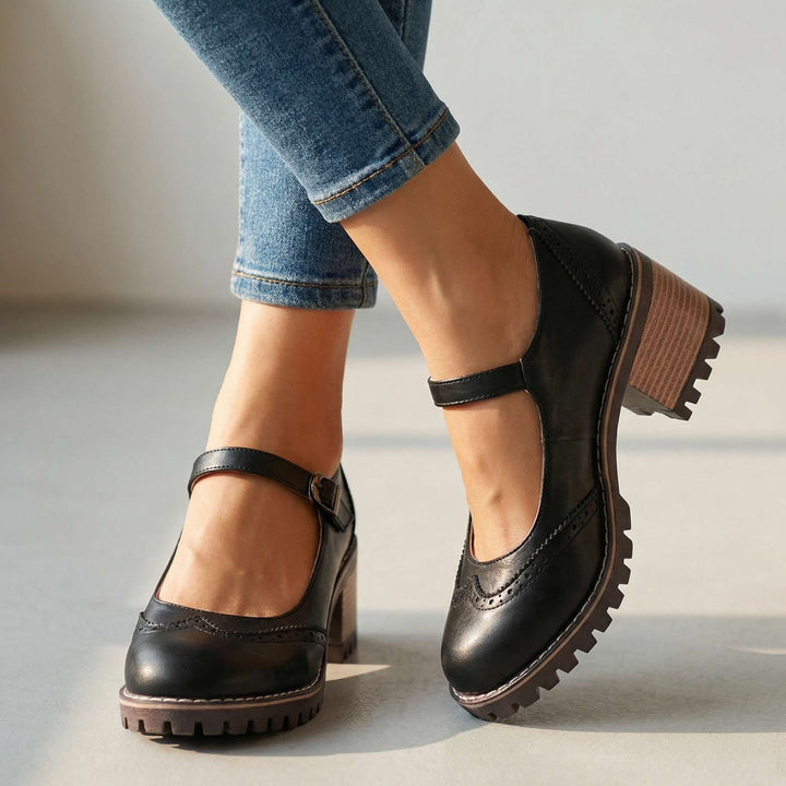 Jasmine Chunky Brogue Heels