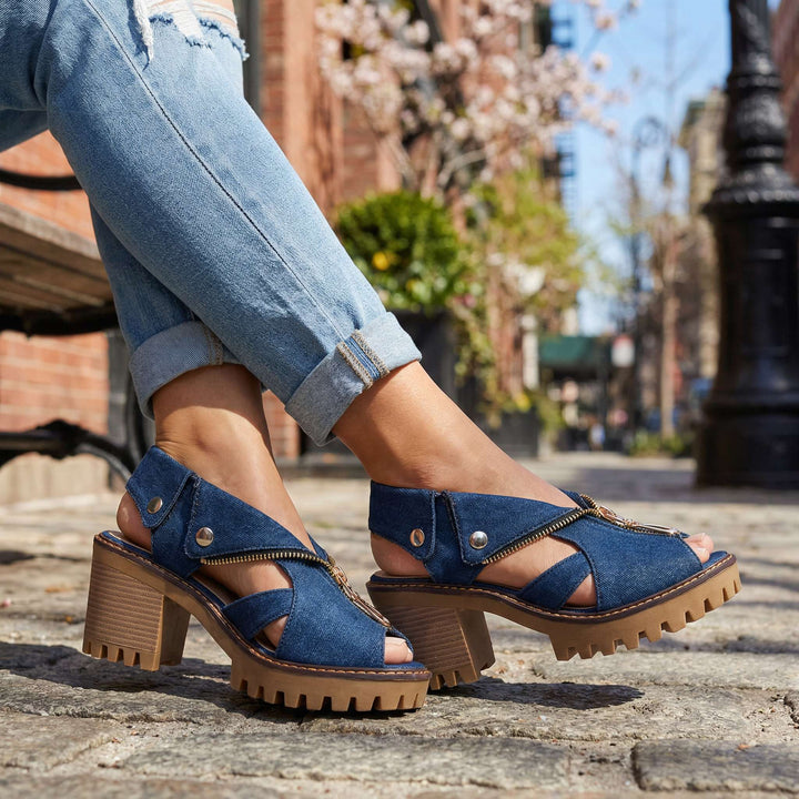 Larissa Collar-Zip Heels