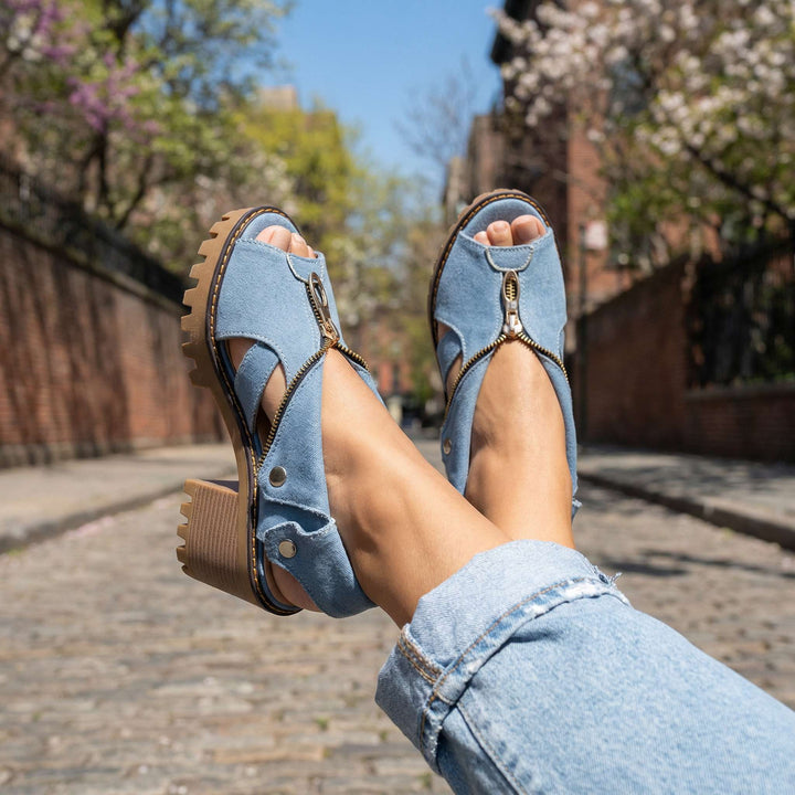 Larissa Collar-Zip Heels