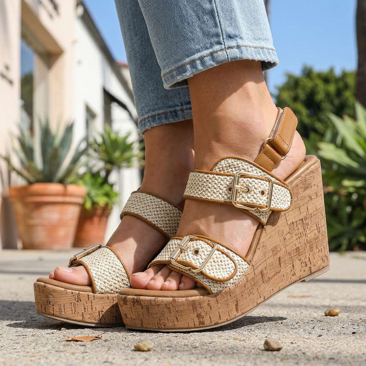 Vanessa Buckle Strap Wedges