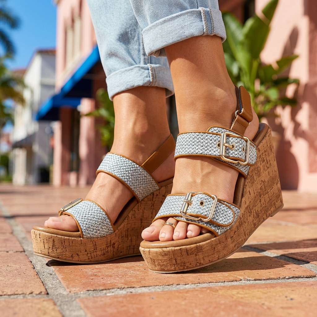 Vanessa Buckle Strap Wedges