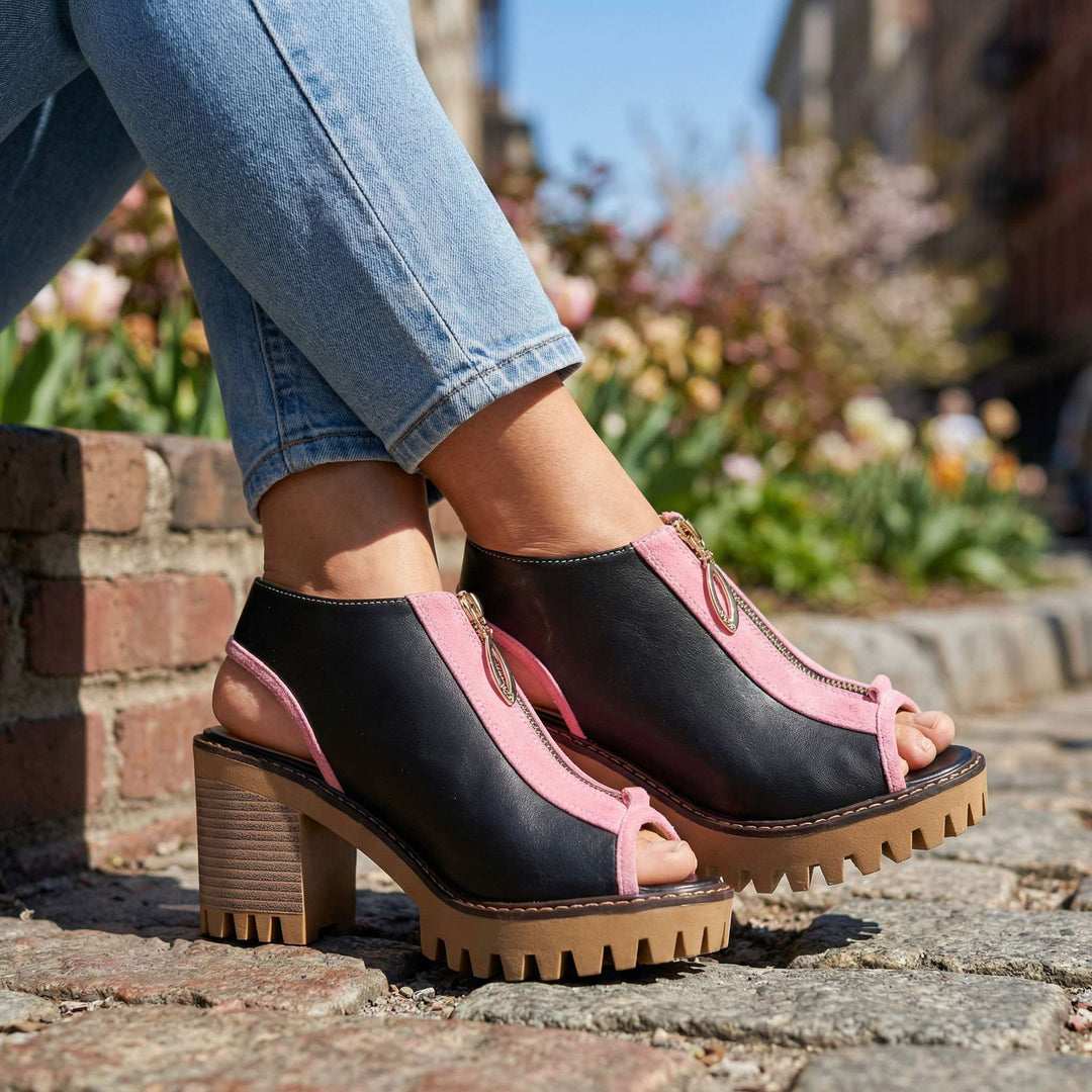 Larissa Zipper Heels