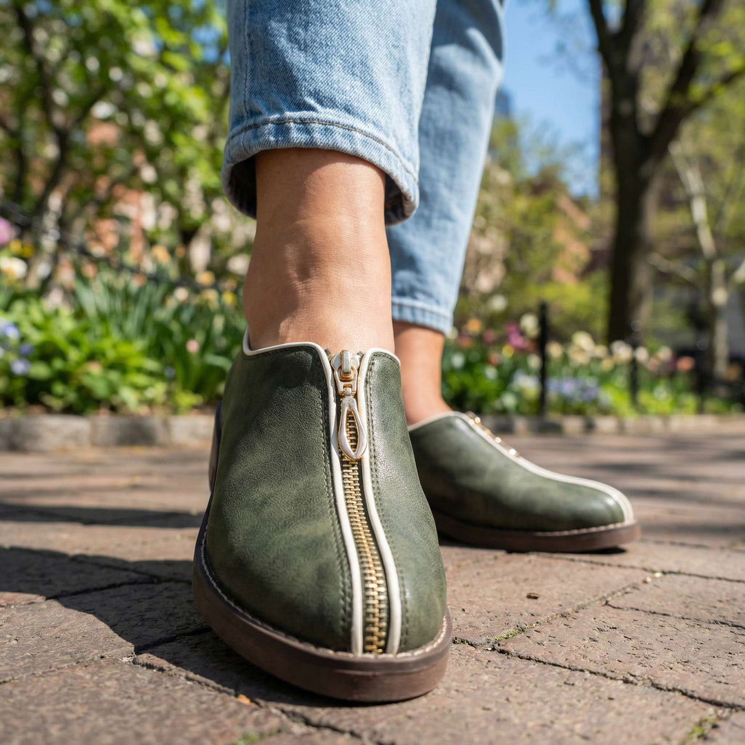 Larissa Low-Heel Zipper Shoes