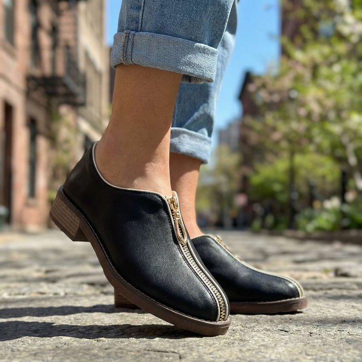 Larissa Low-Heel Zipper Shoes