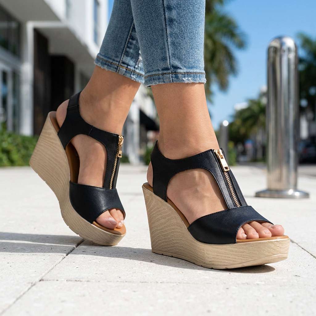 Evalyn Zipper Heels