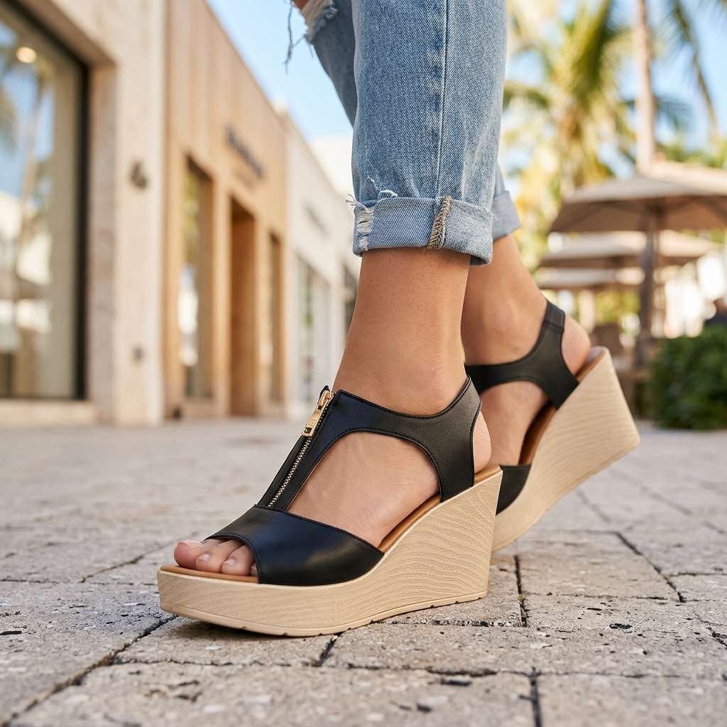 Evalyn Zipper Heels