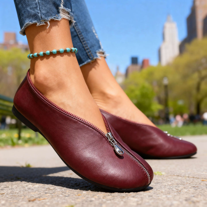 Scarlett Zipper Flats