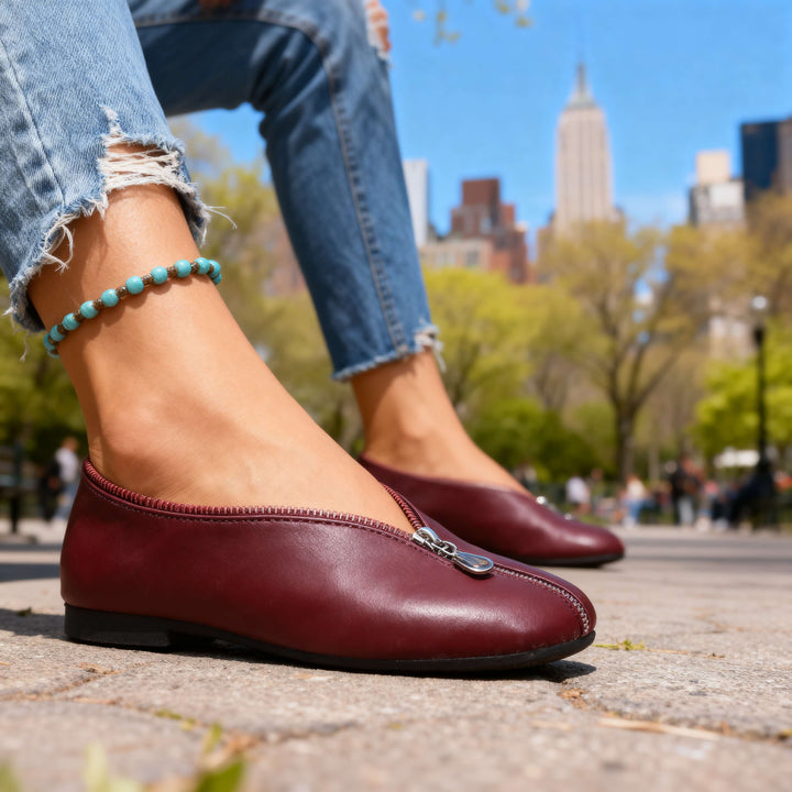 Scarlett Zipper Flats