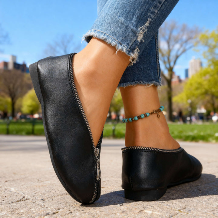 Scarlett Zipper Flats