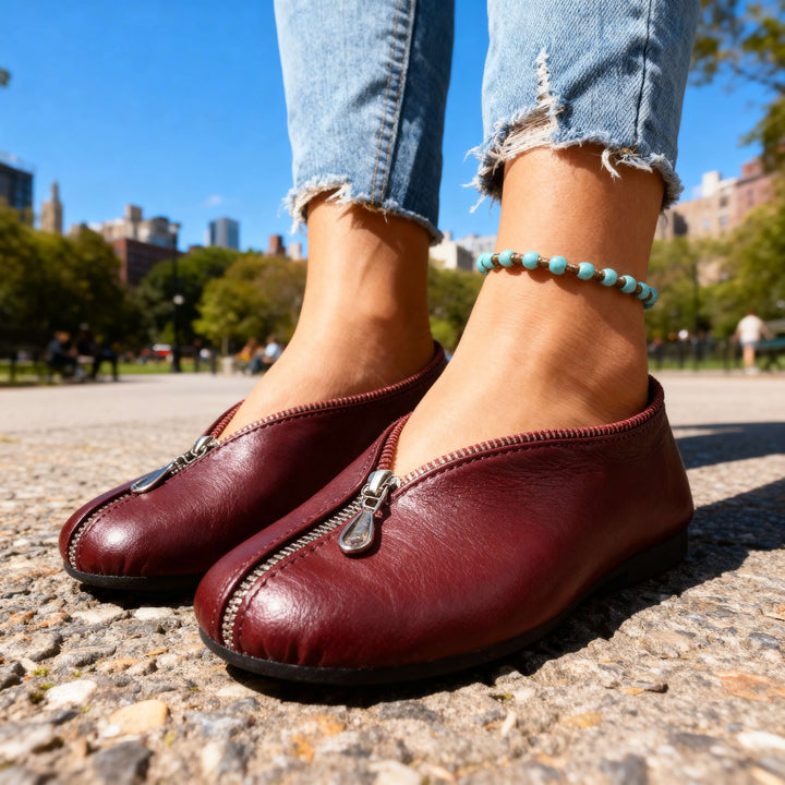 Scarlett Zipper Flats
