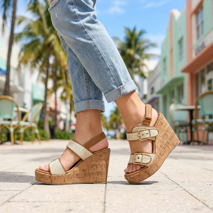 Vanessa Buckle Strap Wedges
