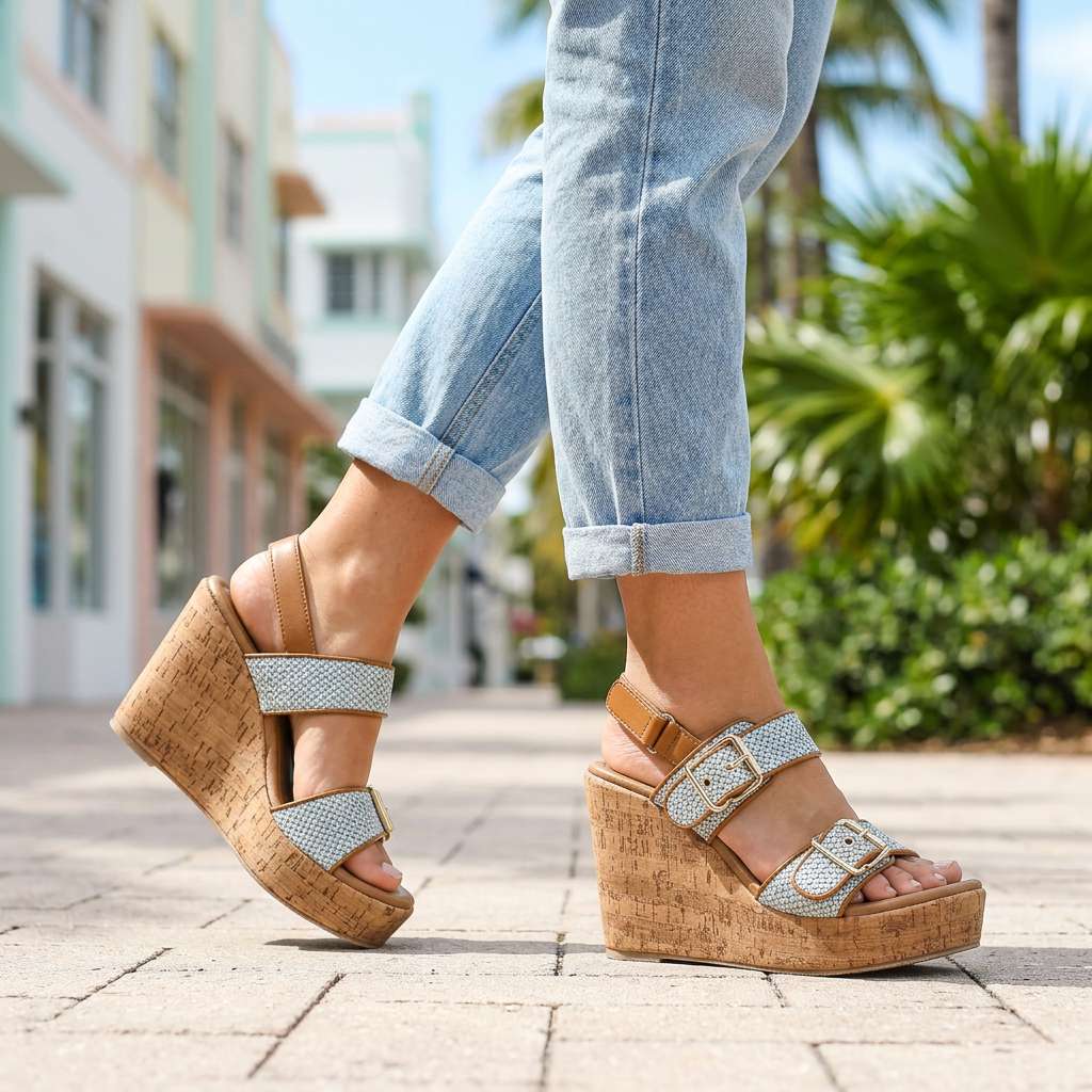 Vanessa Buckle Strap Wedges