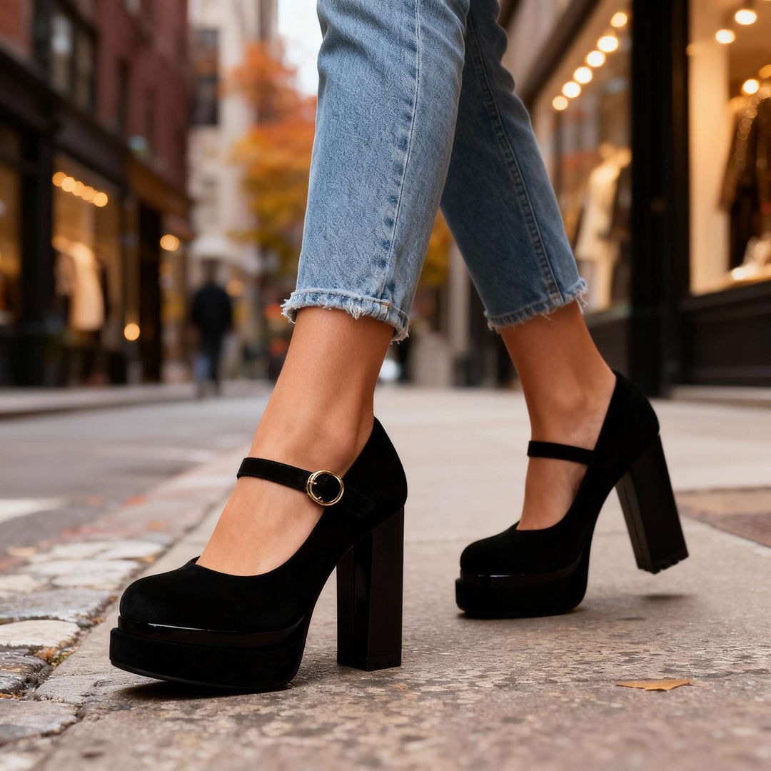 Jasmine Velvet Block heels