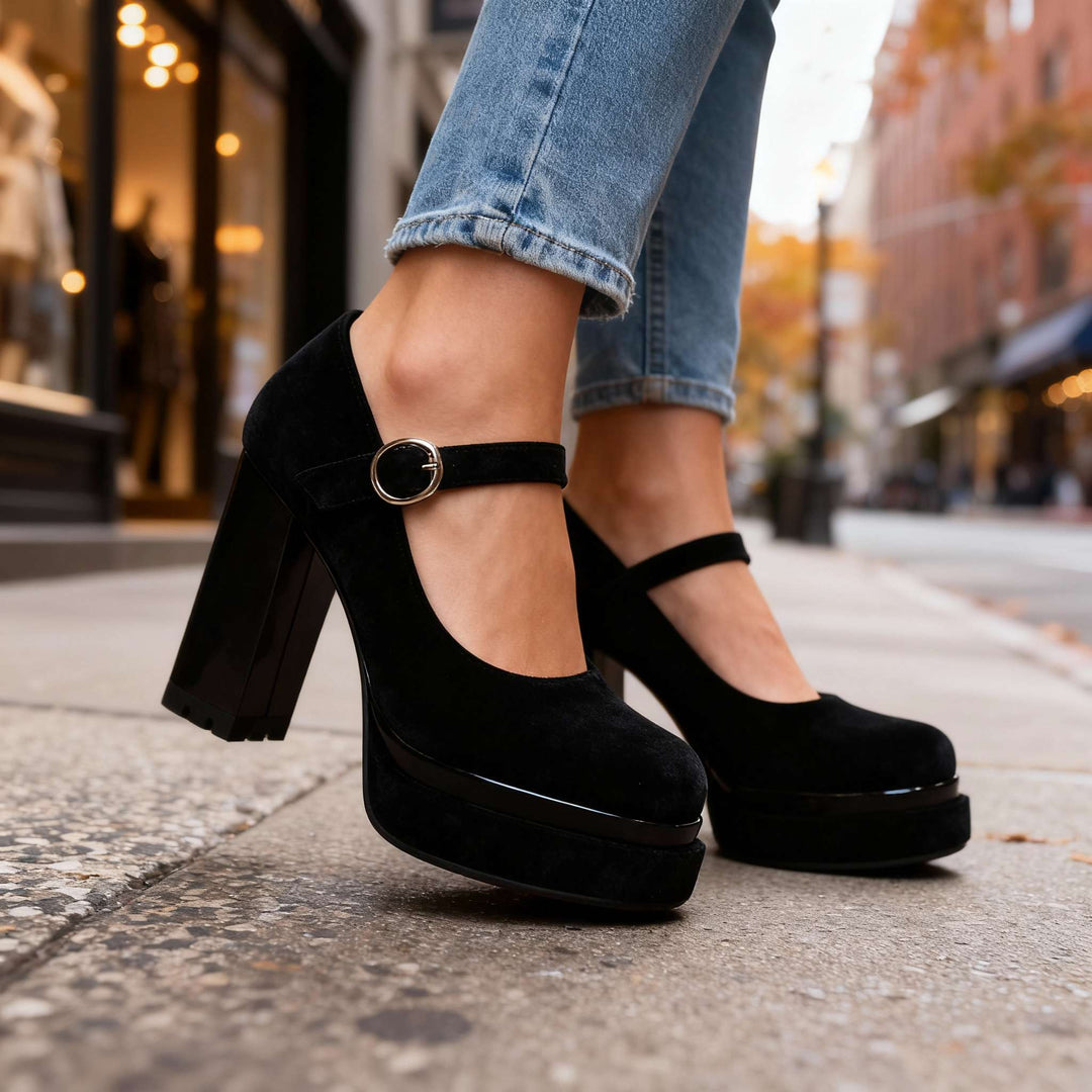 Jasmine Velvet Block heels