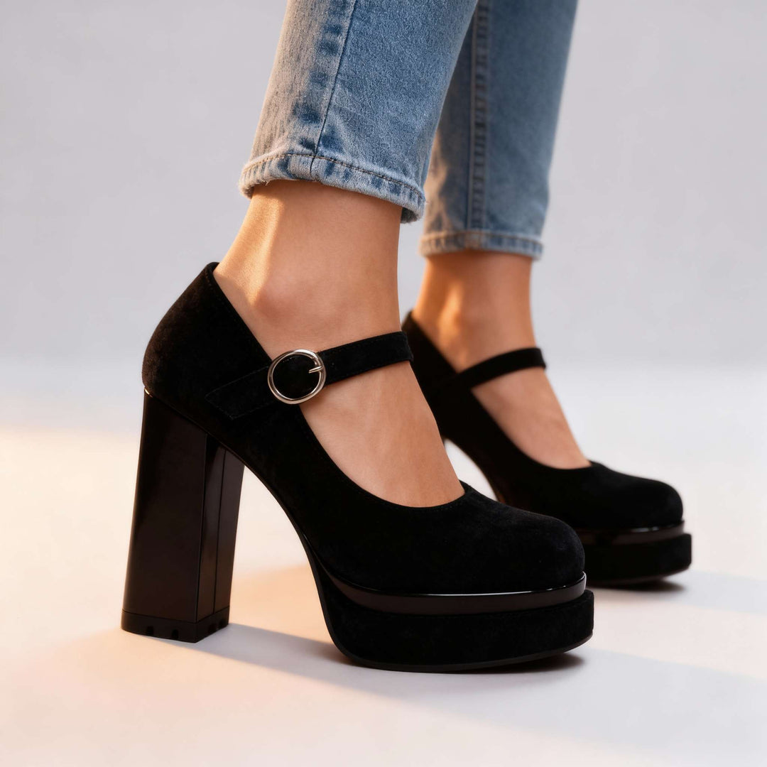 Jasmine Velvet Block heels