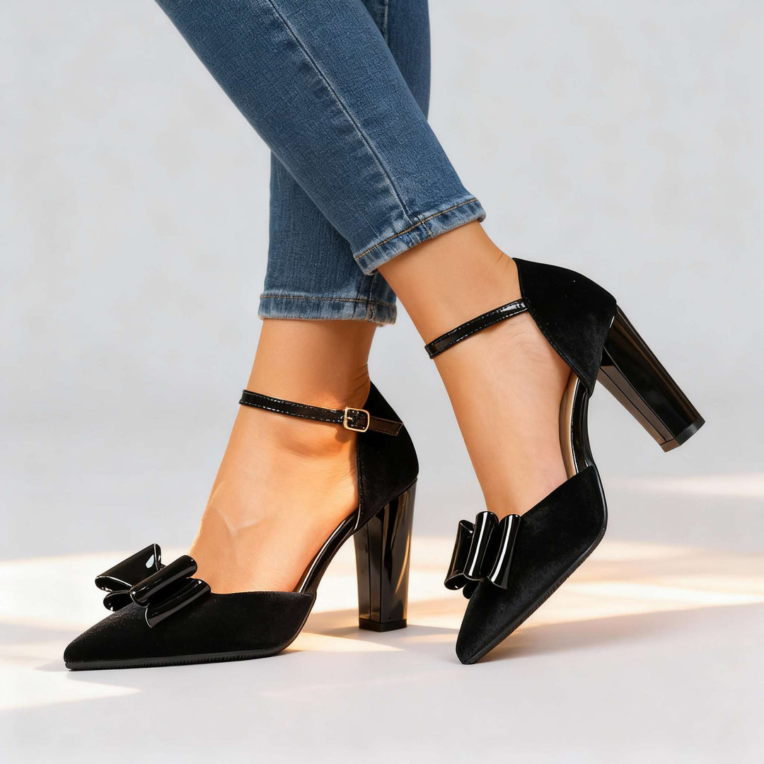 Katherine Velvet Bow Heels