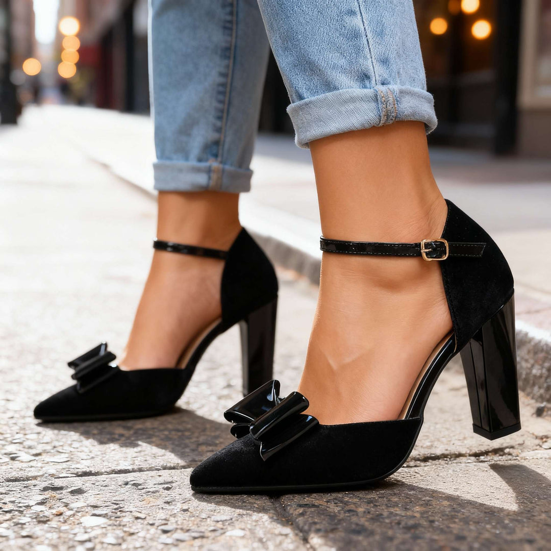 Katherine Velvet Bow Heels