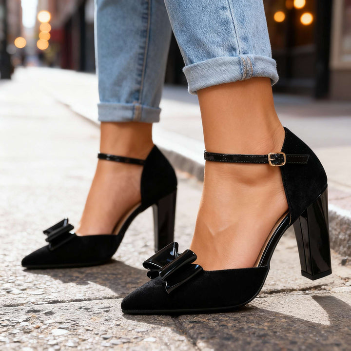 Katherine Velvet Bow Heels