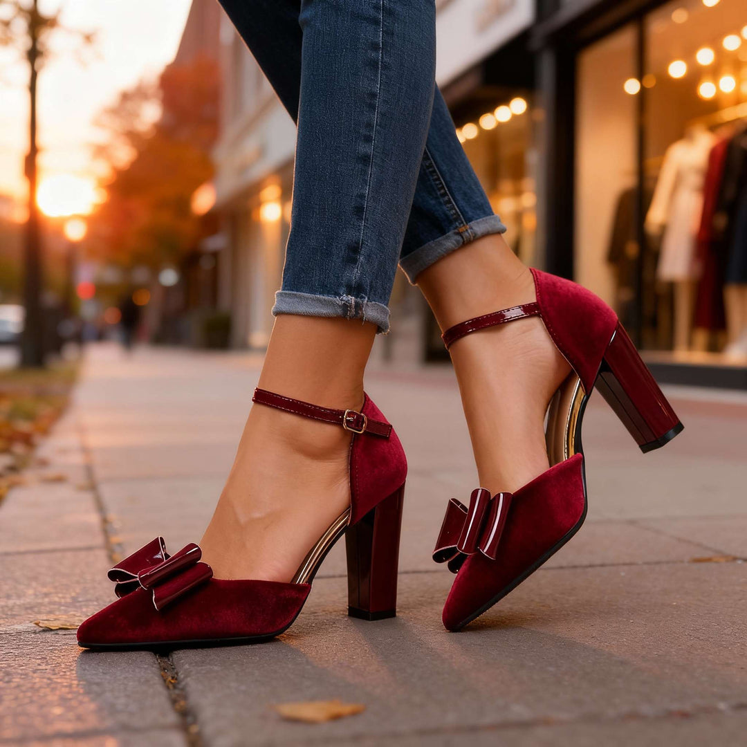 Katherine Velvet Bow Heels