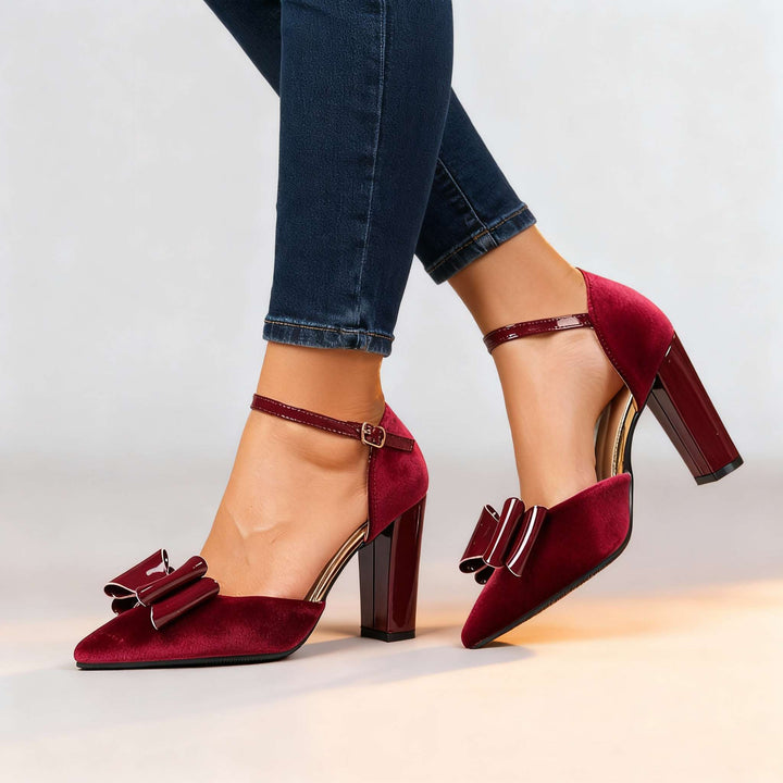 Katherine Velvet Bow Heels