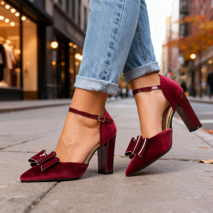 Katherine Velvet Bow Heels