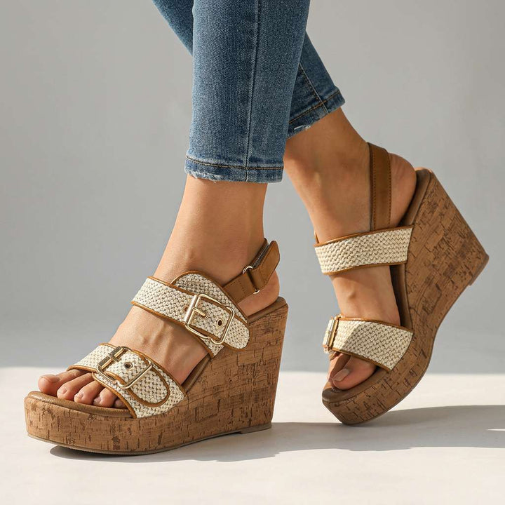 Vanessa Buckle Strap Wedges