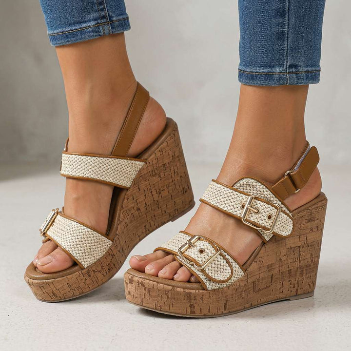 Vanessa Buckle Strap Wedges