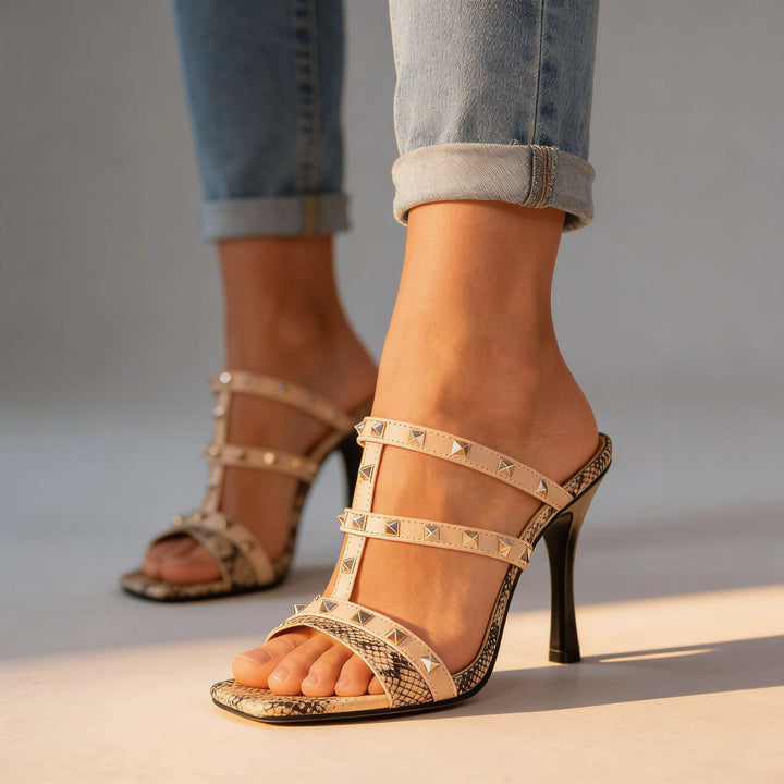 Natalie Studded Strap Heels