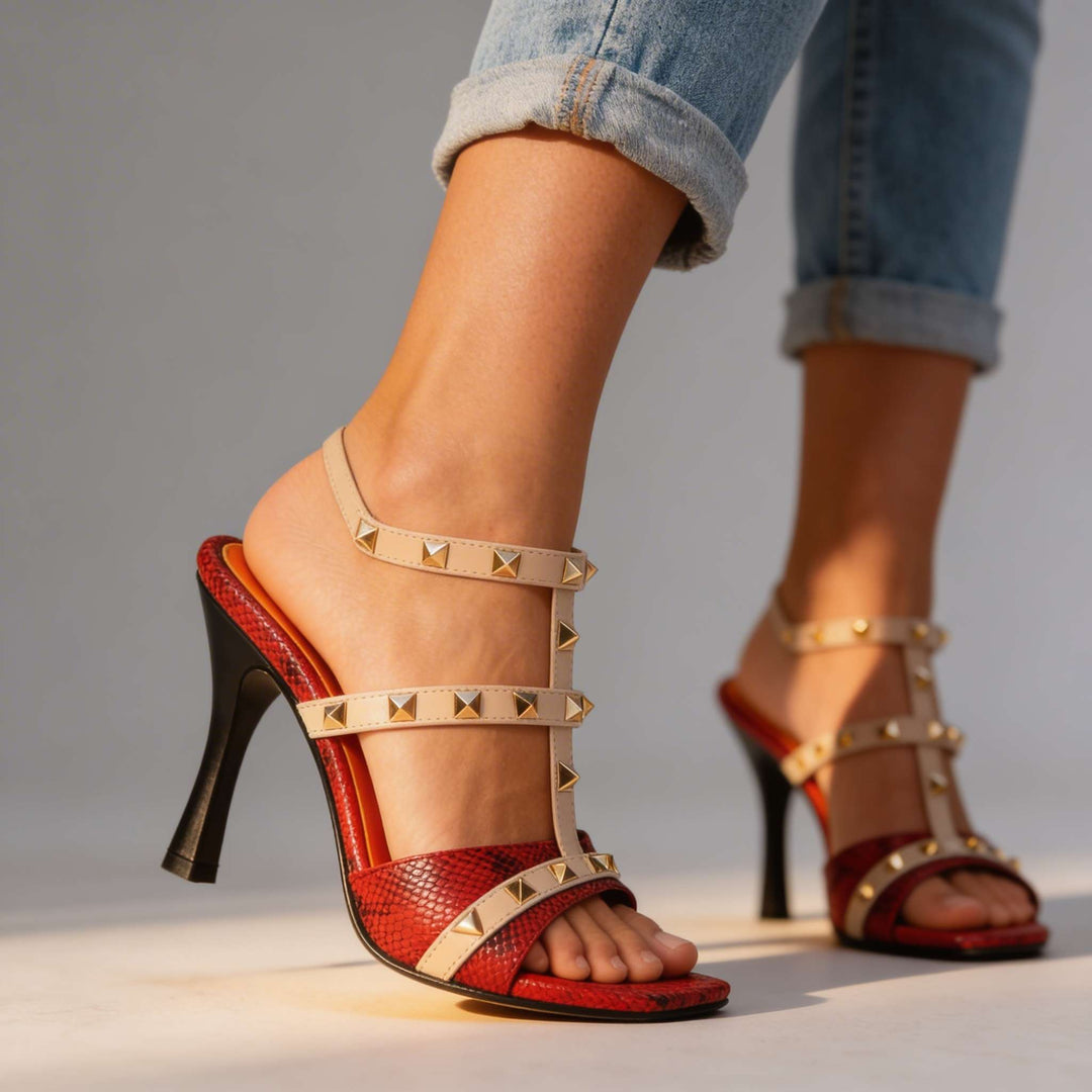 Natalie Studded Strap Heels