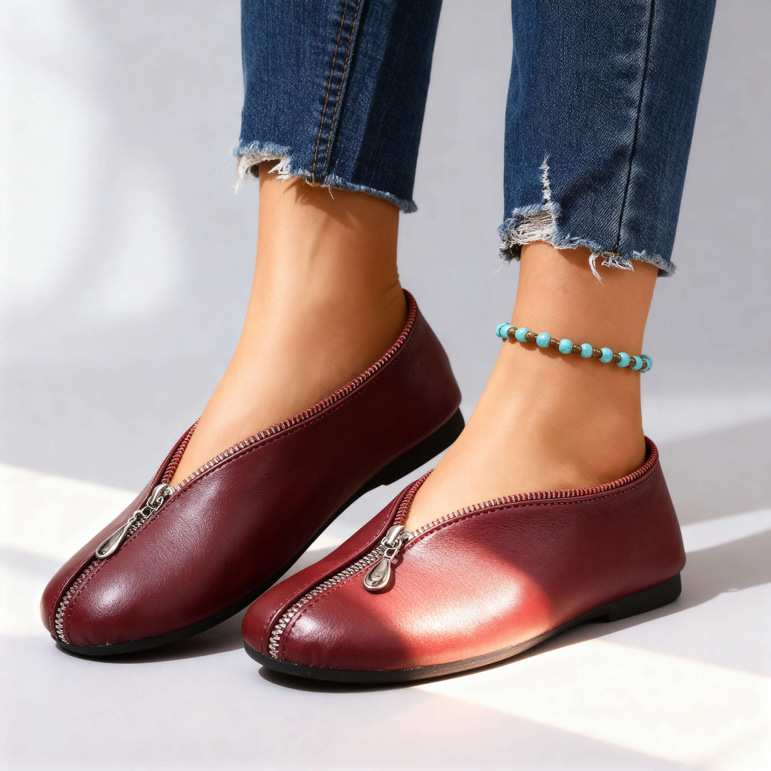 Scarlett Zipper Flats