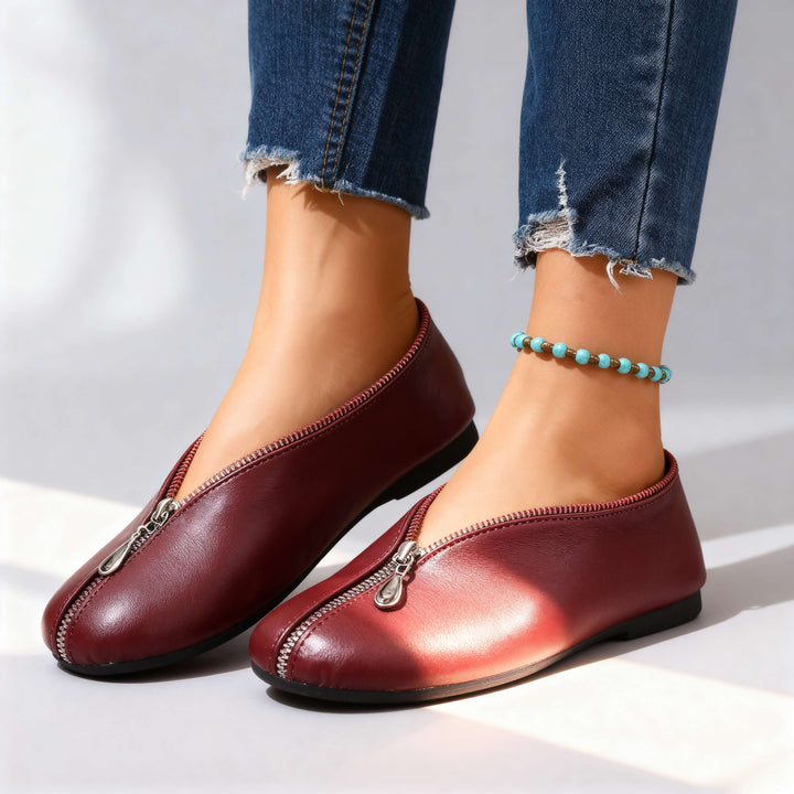 Scarlett Zipper Flats