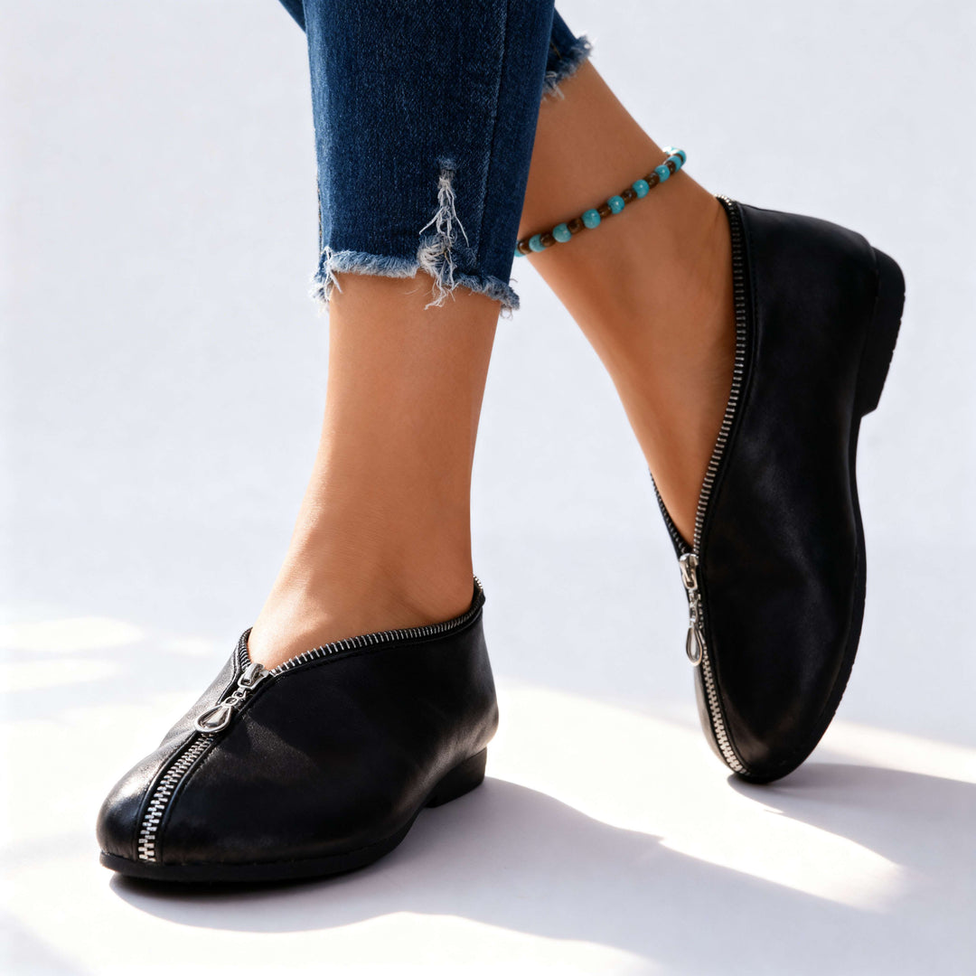 Scarlett Zipper Flats