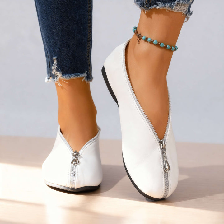 Scarlett Zipper Flats