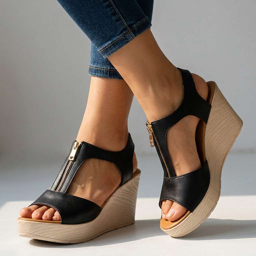 Evalyn Zipper Heels