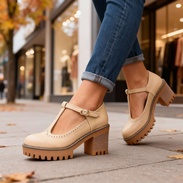 Chunky T-Strap Mary Jane Heels