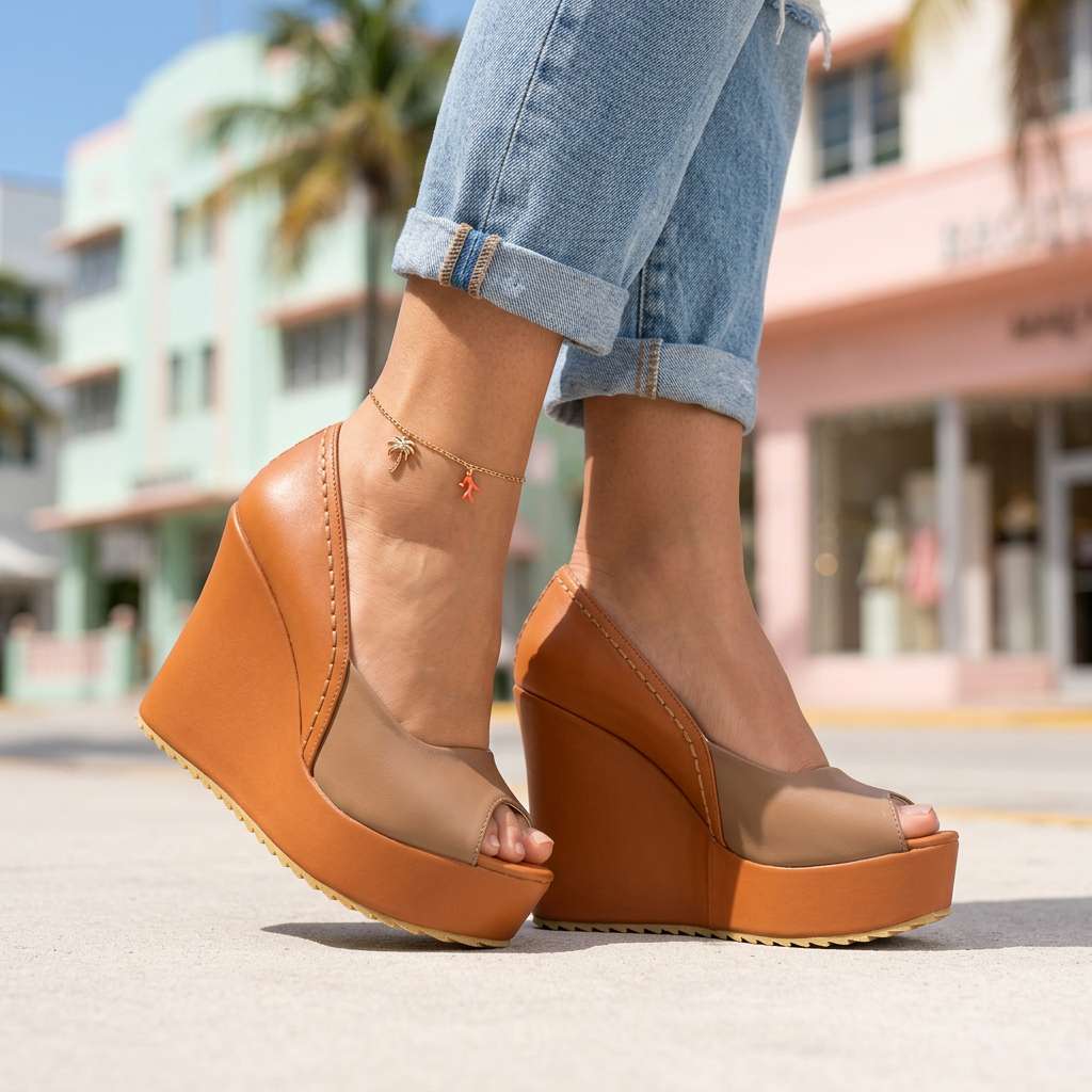 Lola Taylor Open Toe Wedges