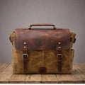 Gabriel Waxed Canvas Briefcase - Color:Khaki