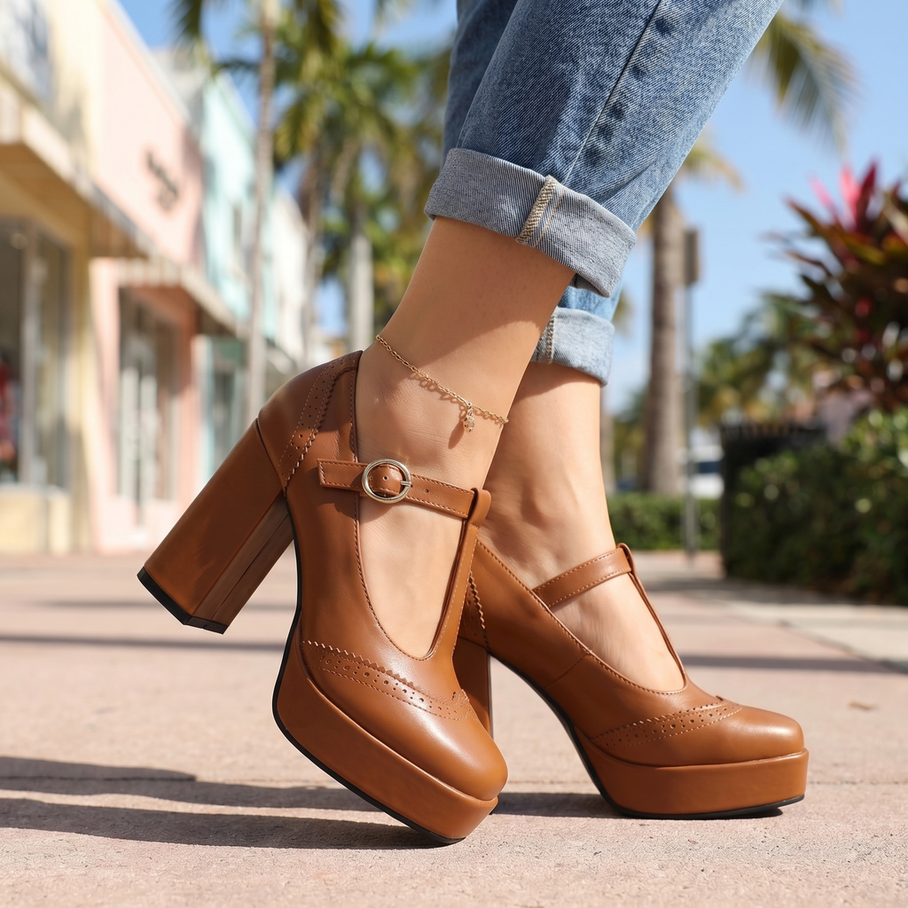 Eliza Brogue Platform Pumps