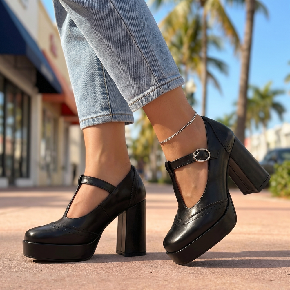 Eliza Brogue Platform Pumps